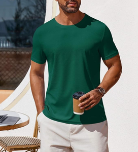 Camiseta de Hombre, Corte Regular, Cuello Redondo, Informal, Verano, Clásica, Básica, Lisa, 100% Algodón, 160 GSM, Directo de Fábrica, OEM, Venta al Por Mayor - Product Image 1