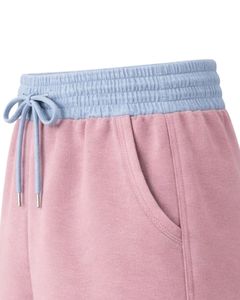 Light Blue Women Shorts Elastic Waist <b>Drawstring</b> Casual Gym Shorts Contrast Trim Summer Lounge Shorts Soft Comfortable Wear - Product Image 6