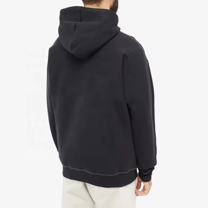 Sweat à capuche personnalisé en molleton 80% coton 20% polyester, surpiqûres contrastées, épaules tombantes, coupe oversize, avec cordon. - Product Image 2