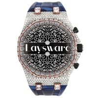 Montre en acier inoxydable sertie de diamants Moissanite, 41 mm, sport, pour hommes, vente en gros, OEM, fabricant de montres avec logo personnalisé