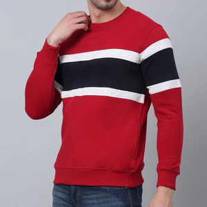 เสื้อสเวตเชิ้ตคอกลมลายทางสีแดงแบบยูนิเซ็กซ์ ทรงลำลองใส่สบาย เหมาะสำหรับฤดูหนาว ผลิตจากผ้าฝ้าย/โพลีเอสเตอร์ เป็นมิตรต่อสิ่งแวดล้อม ระบายอากาศได้ดี - Product Image 6