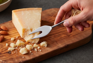 Juego de cuchillos y espátula para queso chapados en oro, de acero inoxidable con mangos con diseño de abanico, perfecto para cenas elegantes en el hogar y restaurantes. - Product Image 6