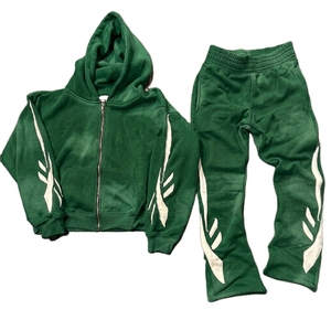 Ensemble survêtement homme personnalisé imprimé, 100% coton, style Y2K, avec sweat à capuche et pantalon de jogging color block - Product Image 5