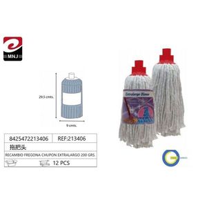 Testina per scopa, 12 pezzi, filo di cotone extra large da 200 gr, ricambio per la pulizia della casa - Product Image 1