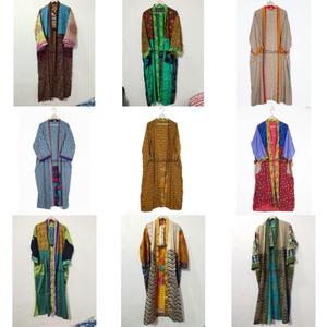 Kimono vintage de luxe en soie patchwork, robe de chambre pour femme, peignoir, chemise de nuit, tenue de plage bohème sexy - Product Image 1