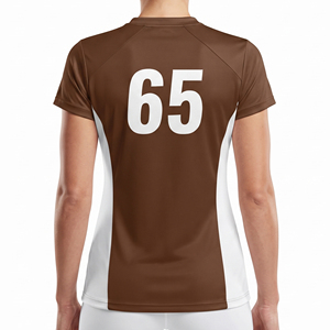 Women Short Sleeve Sublimated Printed Volleyball Jersey Women V-Neck Volleyball Jersey Sportswear Team Number - Product Image 6