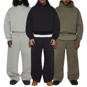 Conjunto de Sudadera con Capucha y Pantalones de Chándal de Felpa Pesada de Alta Calidad, con Hombros Caídos, Corte Holgado Personalizado y Estilo Oversize - Product Image 1