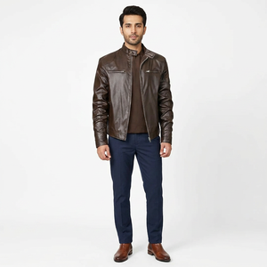 Vestes en cuir de vachette imperméables de haute qualité OEM pour hommes, veste en cuir de vachette respirante pour hommes - Product Image 4