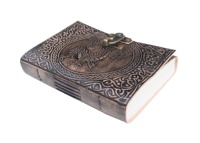 New Era Vintage Leder-Hardcover-Tagebuch mit Drachenprägung, Skizzenbuch, Taschennotizbuch, handgefertigtes Baumwollpapier, Geschenk mit Verschluss