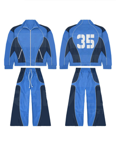Unisex Sporty Tracksuit 2 Piece <b>Zipper</b> <b>Jacket</b> Flared Pants Quick Dry Polyester Full Sleeve Autumn Wear Windbreaker Tracksuit - Product Image 6