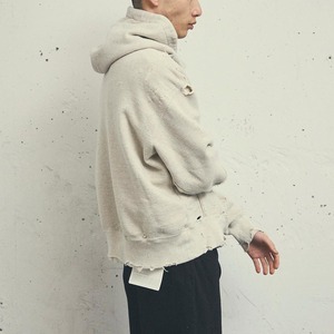 Fabricant OEM de sweats à capuche streetwear - Sweat à capuche personnalisé en coton surdimensionné, délavé à l'acide et à ourlet brut vieilli, style hip-hop - Product Image 5
