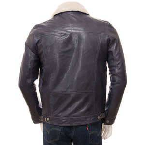 Blouson en cuir vintage pour homme avec fermeture éclair avant et col rabattable, style streetwear, meilleure vente, veste d'hiver - Product Image 2