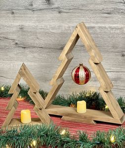 Sapin de Noël mural en bois moderne avec lumières LED blanc chaud, décoration intérieure, arbre de Noël artistique écologique - Product Image 5