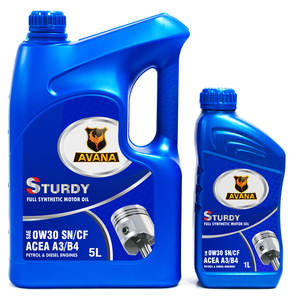 Huile moteur entièrement synthétique Avana Sturdy, longue durée de vie, performance 0W30, 4L, moteurs essence et diesel - Product Image 2