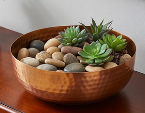 Cuencos redondos de cobre pulido hechos a mano, vajilla metálica de diseño minimalista para regalo, uso doméstico, hotelero y de mesa. - Product Image 5