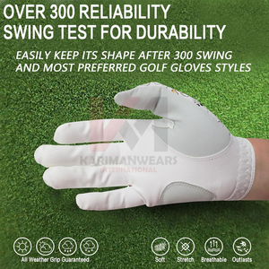 Gants de golf ajustés avec précision en cuir Cabretta, logo personnalisé, sensation seconde peau, respirants, équipement d'entraînement de golf professionnel, vente en gros - Product Image 3