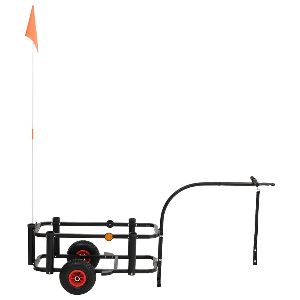 Black Steel Fishing Trolley Hand Cart for Convenient Outdoor Activity
