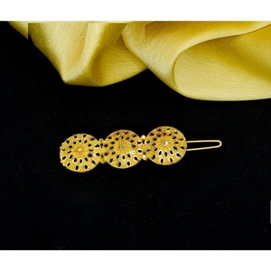 Gold Plated Designer <b>Hair</b> <b>Clip</b> for Bridal Parties Ethnic Traditional Arabic Middle East Style Hijab Pin for Women and <b>Girls</b> - Product Image 5