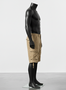 กางเกงขาสั้นคาร์โก้ผู้ชายสำหรับฤดูร้อน กางเกงขาสั้นคาร์โก้ลำลองสไตล์ไฮสตรีทเหนือเข่า ผ้าฝ้าย กางเกงซาฟารีขาสั้นสำหรับผู้ชาย - Product Image 3