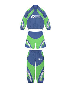 Ensembles de shorts en nylon pour hommes, survêtements streetwear d'été, ensemble en nylon coupe-vent, ensemble 2 pièces, tenue streetwear en nylon - Product Image 3