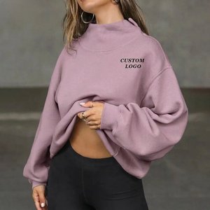 Sudadera de Forro Polar con Cuello Alto para Mujer, Talla Grande, Personalizable con Logotipo Bordado, Manga Larga, Tipo Pullover - Product Image 4