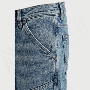 Jean en denim délavé coupe droite pour homme, taille haute, coupe régulière, en coton, style décontracté, pantalon d'automne - Product Image 5