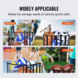 Carrello Portapalloni da Basket con Cinghie Elastiche Bloccabili, Organizzatore per Attrezzature Sportive da Interno, Borsa Portaoggetti - Product Image 5