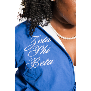 Chaqueta cortavientos reversible Zeta Phi Beta Sorority para mujer, azul, con letras griegas, ligera, talla estándar, con cremallera. - Product Image 5