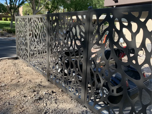 รั้วอะลูมิเนียมตัดด้วยเลเซอร์ รั้วกั้น รั้วกันสนิม สำหรับสวนภายนอกอาคาร ขนาดสั่งทำได้ เคลือบสีฝุ่น - Product Image 5