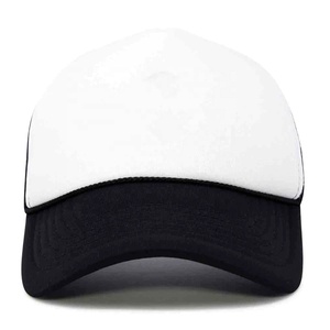 Casquette Trucker 6 Panneaux Blanc et Noir Contrastant, Réglable, Unisexe, Décontractée, en Toile Brodé, pour Adulte 2027 - Product Image 1