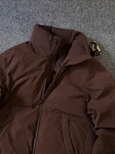 Custom Mens High Quality Brown Matte Polyester Puffer Jacket Wholesale Heavyweight Warm Winter Bubble <b>Coat</b> - Product Image 2