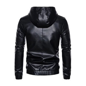 Veste Chauffante Respirante Coupe-Vent Décontractée pour Homme SPORTERIA INDUSTRY en Cuir Véritable à Capuche, Coupe Slim, Fermeture Éclair, Style Automne - Product Image 4