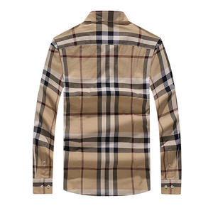 Wholesale Men's Autumn <b>Flannel</b> Yarn Dyed Eco-Friendly Anti-Wrinkle Breathable Outerwear Long-Sleeve 100% Cotton Shirt <b>Jackets</b> - Product Image 4