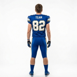 Uniformes de football américain personnalisés avec impression par sublimation, devant court, écologiques, 100% polyester, séchage rapide, respirants - Product Image 2