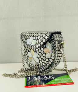 Pochette métallique de mariée sac à main miroir bohème sac à main accessoire de fête de mariage commande en gros par Falak World Export - Product Image 1