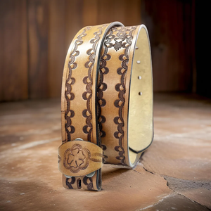 New Arrival Hand Tooled Leather <b>Belts</b> Stylish Handmade <b>Belts</b> Turquoise Color <b>Boho</b> Vintage Stylish Western Leather <b>Belts</b> - Product Image 5