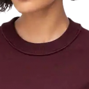 Burgundy <b>Red</b> Supersoft Short Sleeve Knitted <b>Jumper</b> <b>for</b> <b>Women</b> Crew Neck Casual Pullover Sweater with Ribbed Cuffs and Hem - Product Image 5