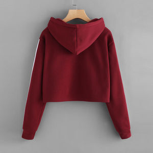 Hoodie court surdimensionné en molleton 100 % coton personnalisé pour femme, manches longues, respirant, idéal pour l'hiver - Product Image 2
