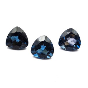 Topacio azul de Londres natural, corte trillón, piedras sueltas de 12 mm, cuentas facetadas de topacio azul para la fabricación de joyas, piedra de topacio azul genuina - Product Image 3