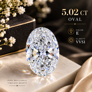 Diamante de corte ovalado de 5.02 quilates, color E, claridad VVS1 para la fabricación de joyas - Product Image 3