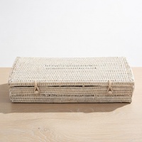 Boîte de rangement en rotin pour thé, organisateur de thé en gros, boîtes à compartiments uniques en osier, boîtes à thé écologiques