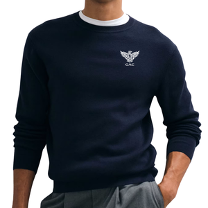<b>Mens</b> <b>Navy</b> Blue Solid Crew Neck Long Sleeve Sweater Soft Knits Pullover Casual with Ribbed Collar Cuffs Hem Daily 4XL - Product Image 1