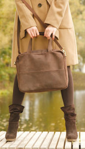 Sac pour ordinateur portable en cuir véritable durable pour hommes, idéal pour le bureau, l'usage quotidien, écologique, léger, convertible en sac à bandoulière - Product Image 3