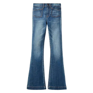 High Quality Women Denim Pants Customized <b>Flare</b> Jeans Comfortable Slim Trousers Breathable Ladies Denim Jeans - Product Image 3