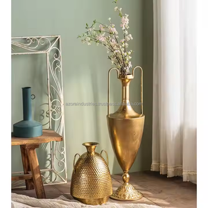 แจกันโลหะดอกไม้งานแต่งงานสำหรับตกแต่งบ้านพืชนอร์ดิกโบราณยุโรปห้องนั่งเล่นแจกันดอกไม้โดยอุตสาหกรรม azora - Product Image 3