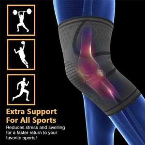 Genouillères de musculation en néoprène renforcées à double couture, protection professionnelle haute résistance, genouillères de compression pour les genoux - Product Image 3