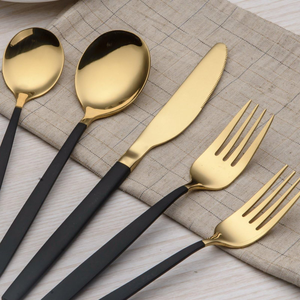 Premium Gold Stainless Steel Cutlery Set Mirror Finish Knife Fork <b>Spoon</b> Wholesale Kitchen Set At Low Price - Product Image 6