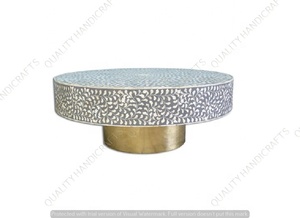 Mesa de centro de Chevron con incrustaciones de hueso hexagonal moderna, el mejor diseño nuevo para el hogar, sala de estar, artesanías de calidad de la India - Product Image 6