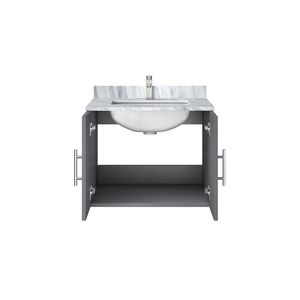 24 Pollici L X 22 Pollici Mobile Bagno Grigio Scuro con Top in Marmo di Carrara e Set Rubinetto per Bagni Piccoli - Product Image 6
