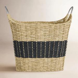 Cesta de Almacenamiento Decorativa y Funcional Hecha a Mano con Hierba Marina, Dos Tonos, Venta al por Mayor, Ecológica, Hecha en Vietnam - Product Image 4